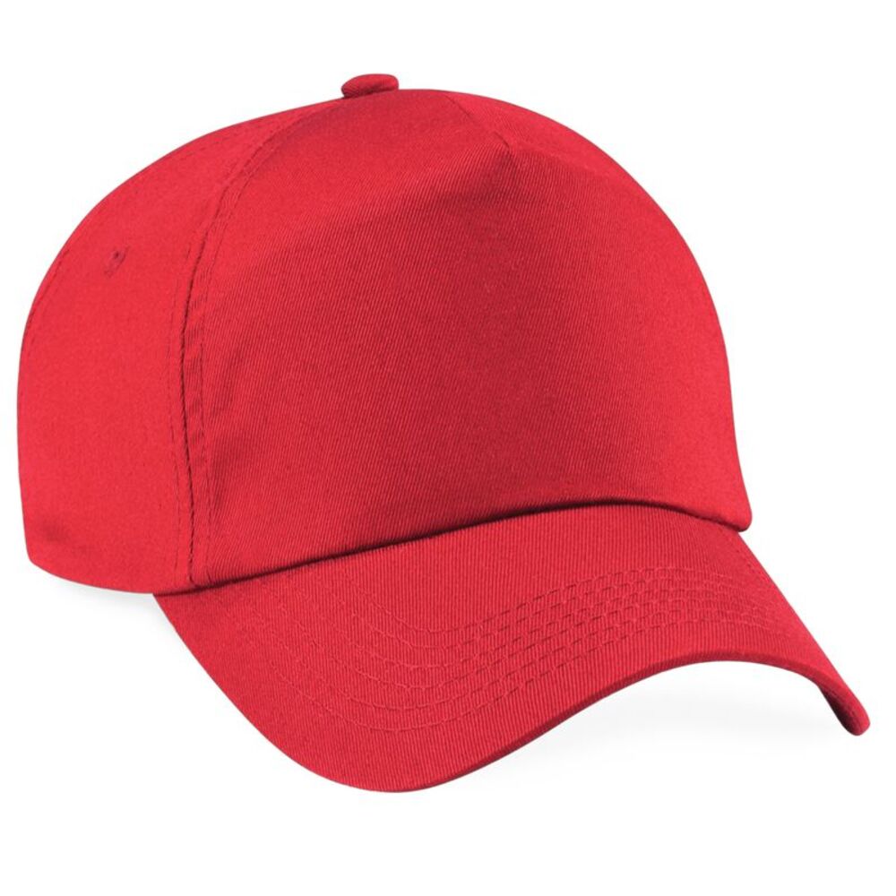 Beechfield Unisex Plain Original 5 Panel Baseball Cap / Bright Red